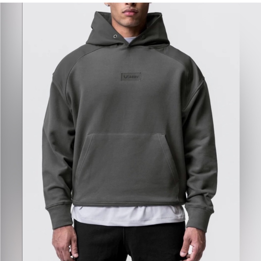ASRV Tech Terry Long Sleeve Pullover Hoodie Hunter Green Size small